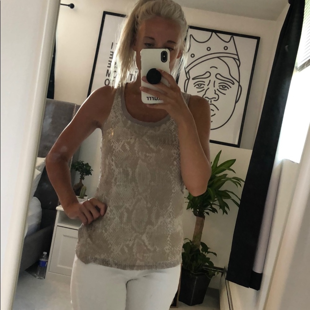 Express Snake Skin Sequin Top
